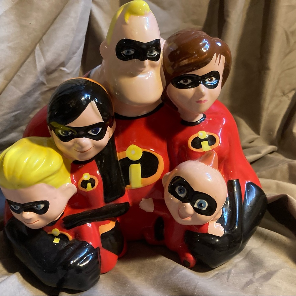 Disney The Incredibles Family Ceramic Piggy bank- Red, Black, Yellow